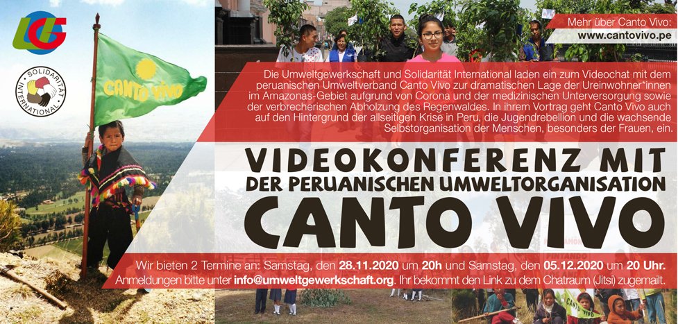 Einladung zum Videochat mit Canto Vivo am 28.11.oder 05.12.2020