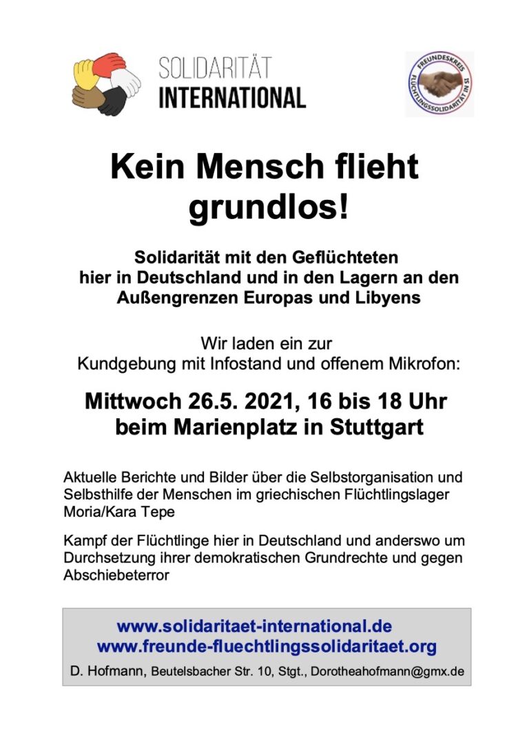 Read more about the article Stuttgart Kundgebung: „Kein Mensch flieht grundlos“