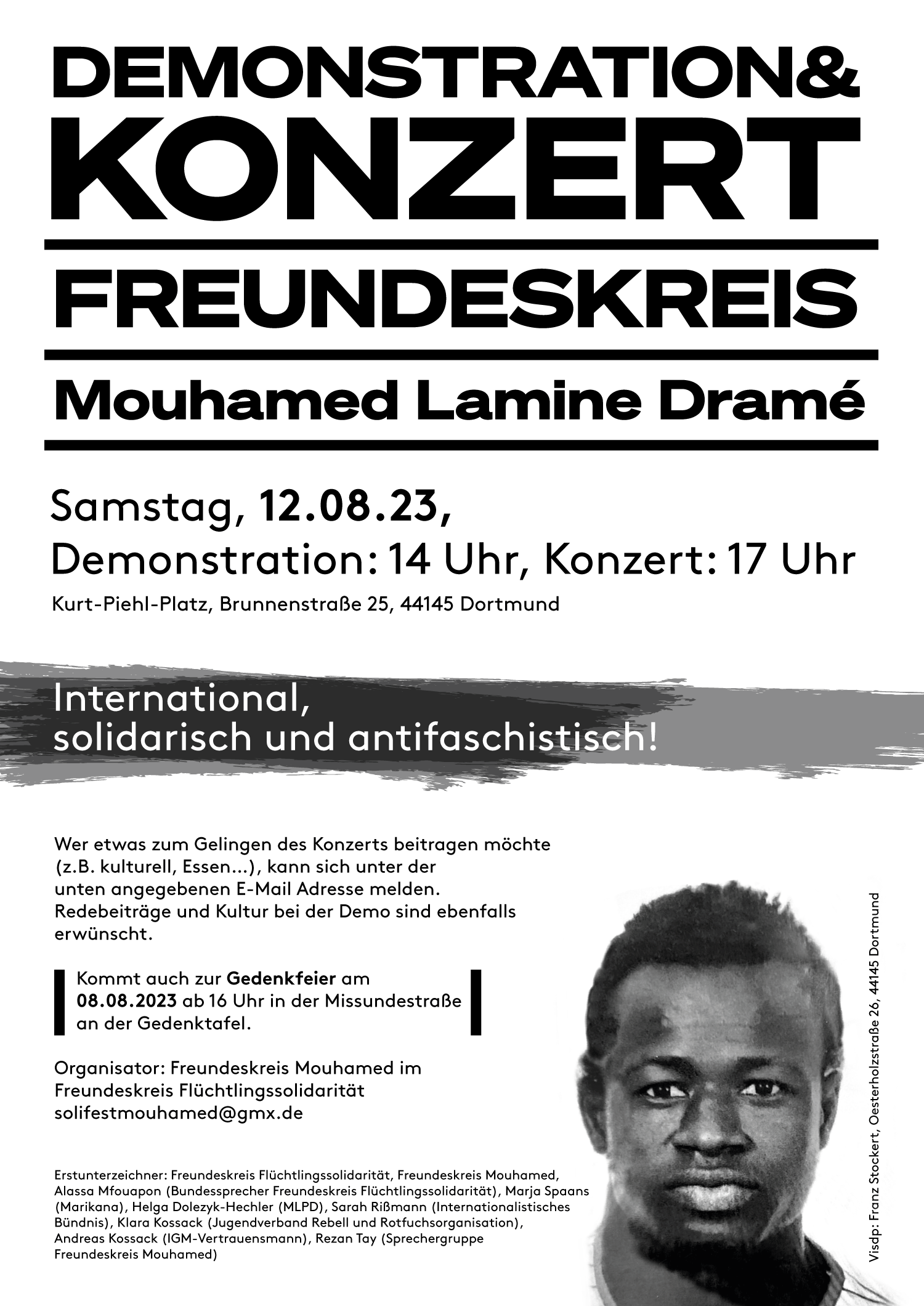 You are currently viewing Jahrestag des Mordes an Mouhamed Lamine Dramé!